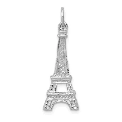 DIAMOND2DEAL 14K WHITE GOLD SOLID POLISHED EIFFEL TOWER CHARM