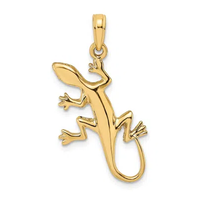 DIAMOND2DEAL 14K YELLOW GOLD 2-D GECKO CHARM