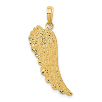 DIAMOND2DEAL 14K YELLOW GOLD ANGEL WING PENDANT