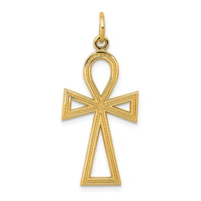 DIAMOND2DEAL 14K YELLOW GOLD ANKH CROSS CHARM