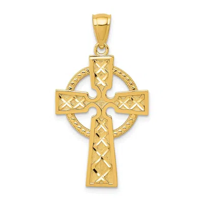 DIAMOND2DEAL 14K YELLOW GOLD CELTIC CROSS PENDANT