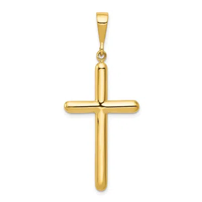 DIAMOND2DEAL 14K YELLOW GOLD CROSS PENDANT