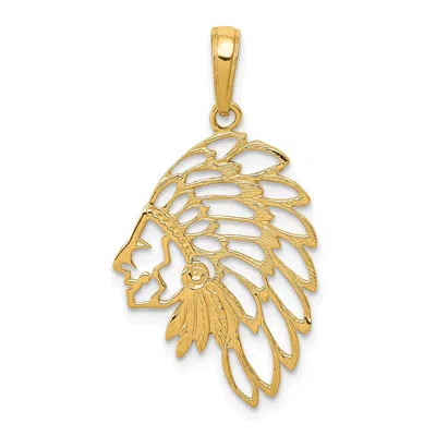 DIAMOND2DEAL 14K YELLOW GOLD CUT-OUT HEAD DRESS PENDANT