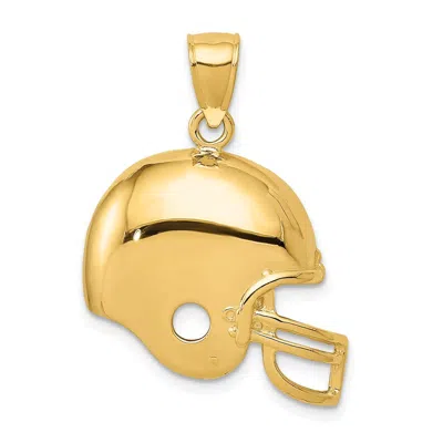 DIAMOND2DEAL 14K YELLOW GOLD FOOTBALL HELMET PENDANT
