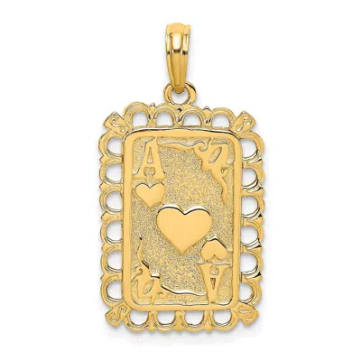 DIAMOND2DEAL 14K YELLOW GOLD HEARTS ACE PLAYING CARDS CHARM