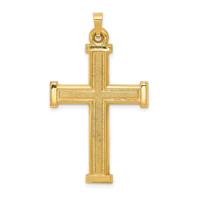DIAMOND2DEAL 14K YELLOW GOLD HOLLOW LATIN CROSS PENDANT
