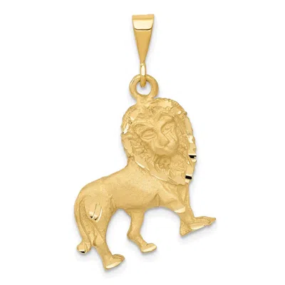 DIAMOND2DEAL 14K YELLOW GOLD LION CHARM