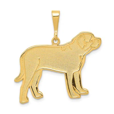 DIAMOND2DEAL 14K YELLOW GOLD MASTIFF PENDANT