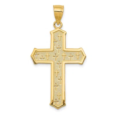 DIAMOND2DEAL 14K YELLOW GOLD PASSION CROSS PENDANT