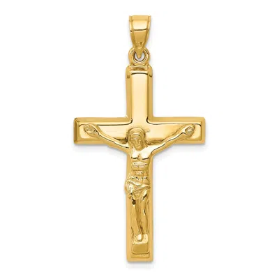DIAMOND2DEAL 14K YELLOW GOLD POLISHED CRUCIFIX PENDANT