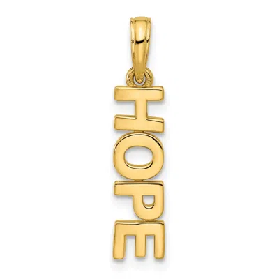 DIAMOND2DEAL 14K YELLOW GOLD POLISHED HOPE PENDANT