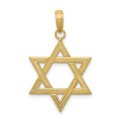 DIAMOND2DEAL 14K YELLOW GOLD POLISHED STAR OF DAVID PENDANT