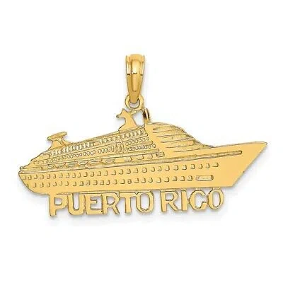 DIAMOND2DEAL 14K YELLOW GOLD PUERTO RICO CRUISE SHIP CHARM PENDANT 1.59G, L-18.6MM, W-30.4MM