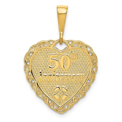 DIAMOND2DEAL 14K YELLOW GOLD REVERSIBLE 50TH ANNIVERSARY CHARM