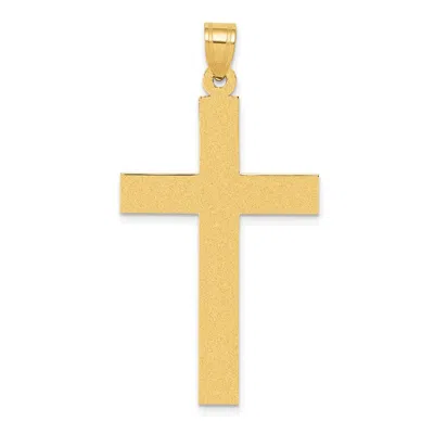 DIAMOND2DEAL 14K YELLOW GOLD SANDBLASTED CROSS PENDANT