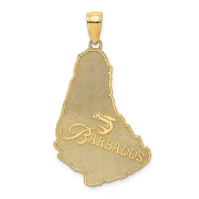 DIAMOND2DEAL 14K YELLOW GOLD TEXTURED BARBADOS MAP CHARM