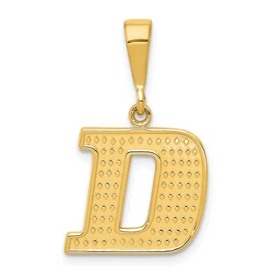 DIAMOND2DEAL 14K YELLOW GOLD TEXTURED INITIAL D CHARM