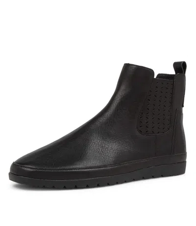 DIANA FERRARI DIANA FERRARI AHERO BLACK LEATHER CHELSEA BOOTS BS WOMENS SHOES CASUAL