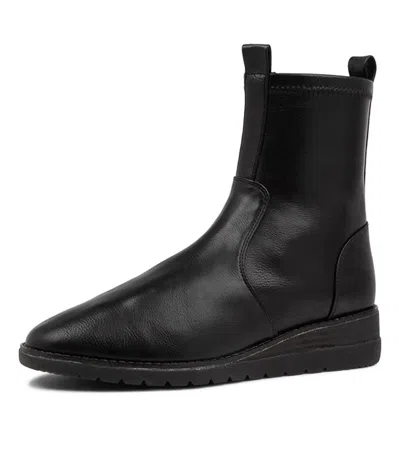 DIANA FERRARI DIANA FERRARI BLISSFUL BLACK STRETCH ANKLE BOOTS BH WOMENS SHOES CASUAL