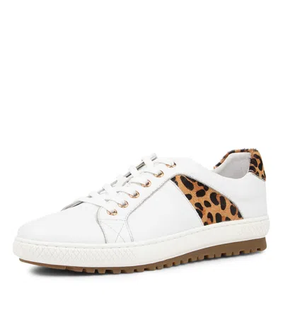 DIANA FERRARI DIANA FERRARI FUN WHITE CHAMPAGNE LEA WOMENS SHOES CASUAL SNEAKERS CASUAL