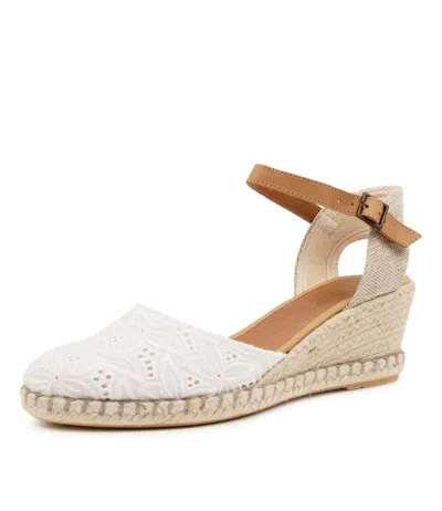 DIANA FERRARI DIANA FERRARI MALENNA WHITE NAT TEXTILE WOMENS SHOES CASUAL SHOES HEELED