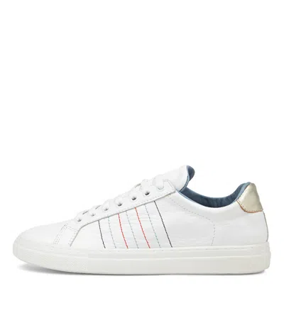 DIANA FERRARI DIANA FERRARI SAMALE WHITE SILVER LEATHER SNEAKERS WOMENS SHOES CASUAL