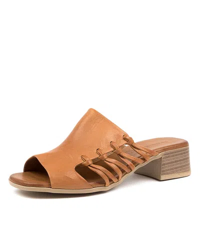 DIANA FERRARI DIANA FERRARI TEKAN DK STONE LEATHER WOMENS SHOES CASUAL SANDALS HEELED