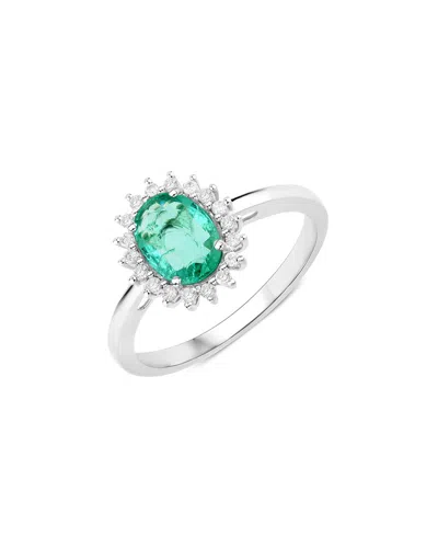 DIANA M. DIANA M. 14K 1.34 CT. TW. DIAMOND & ZAMBIAN EMERALD RING