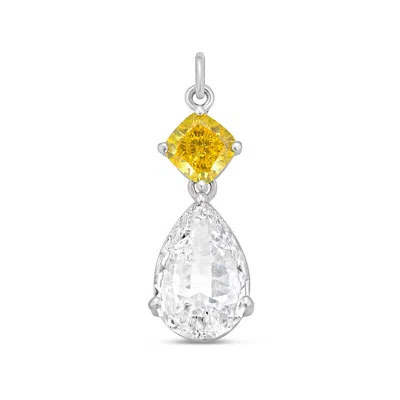 DIANA M. 14KT WHITE GOLD LAB GROWN DIAMOND PENDANT WEIGHING 4.12 CTS TW