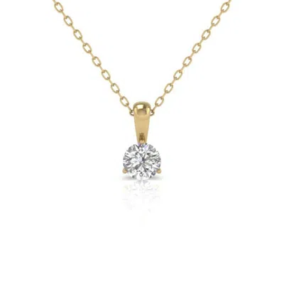 DIANA M. 14KT YG 3CTS LAB GROWN DIAMOND SOLITAIRE PENDANT, 3 PRONG SETTING, RABBIT EAR BAIL, DEF COLOR, VS CL