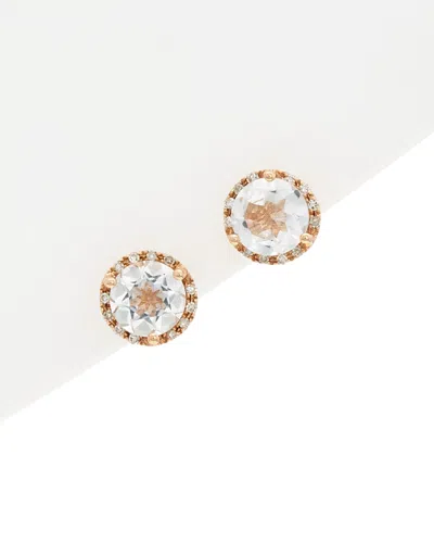 DIANA M. DIANA M. FINE JEWELRY 14K ROSE GOLD 3.07 CT. TW. DIAMOND & TOPAZ STUDS