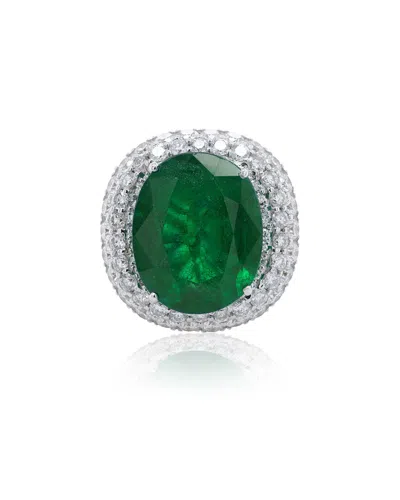 DIANA M. DIANA M. FINE JEWELRY 18K 15.45 CT. TW. DIAMOND & EMERALD HALF-SET RING