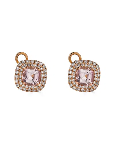 DIANA M. DIANA M. FINE JEWELRY 18K ROSE GOLD 2.27 CT. TW. DIAMOND & LIGHT PINK TOURMALINE STUDS
