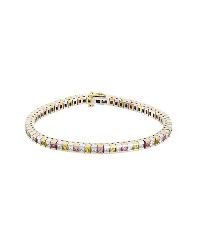 DIANA M. DIANA M. FINE JEWELRY 18K TRI-TONE 9.27 CT. TW. DIAMOND & SAPPHIRE TENNIS BRACELET