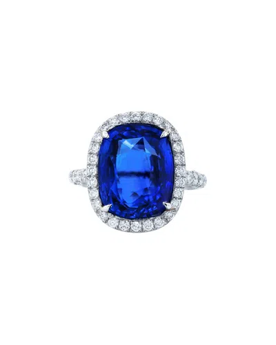 DIANA M. DIANA M. FINE JEWELRY GOLD 11.35 CT. TW. DIAMOND & CEYLON SAPPHIRES HALF-SET RING