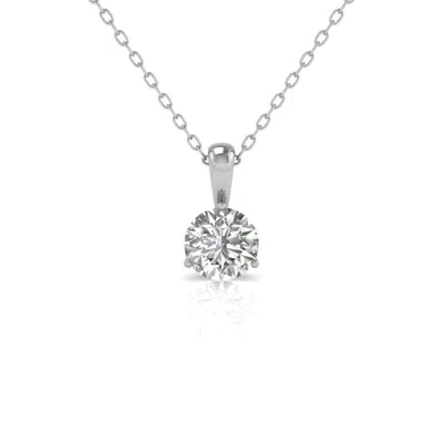 DIANA M. DIANA M LAB 14KT WG 1CT THREE PRONG MARTINI PENDANT