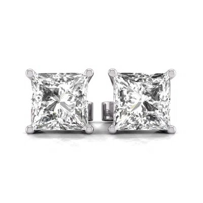DIANA M. DIANA M LAB 14KT WG 1CT TW LGD PRINCESS EARRING