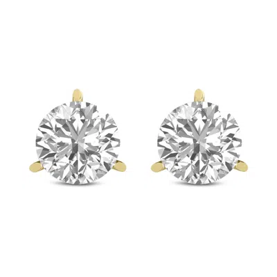 DIANA M. DIANA M LAB 3.0CT TW 3PRONG MARTINI STUDS EARRING IN 14K GOLD