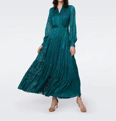 DIANE VON FURSTENBERG DOWNING DRESS IN GREEN ZEBRA