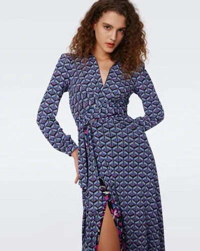 DIANE VON FURSTENBERG PHOENIX REVERSIBLE MESH WRAP DRESS