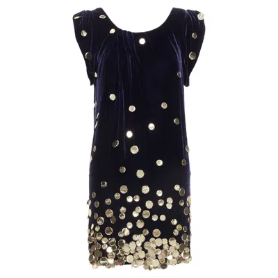 DIANE VON FURSTENBERG DIANE VON FURSTENBERG VELOUR G PAILETTE SHEATH DRESS