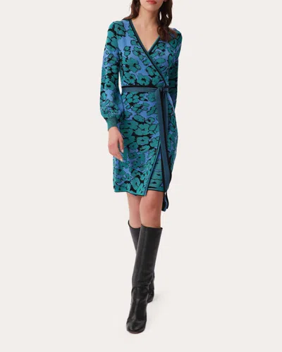 DIANE VON FURSTENBERG WOMEN'S BETSY KNIT JACQUARD WRAP DRESS