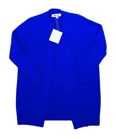 DIANE VON FURSTENBERG WOMEN'S WOOL OPEN FRONT CARDIGAN IN BLUE
