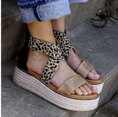 DIBA TRUE WOMEN'S DAY TIMER SANDAL IN LEOPARD PRINT/ BLACK LEATHER