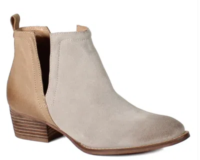 DIBA TRUE WOMEN'S STOP BY ANKLE BOOTS IN SAND SUEDE/ COGNAC LEATHER