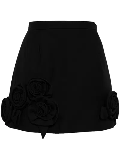 DICE KAYEK FLORAL-APPLIQUÉD MINISKIRT