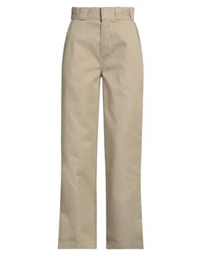 DICKIES DICKIES WOMAN PANTS SAND SIZE 26 POLYESTER, ELASTANE
