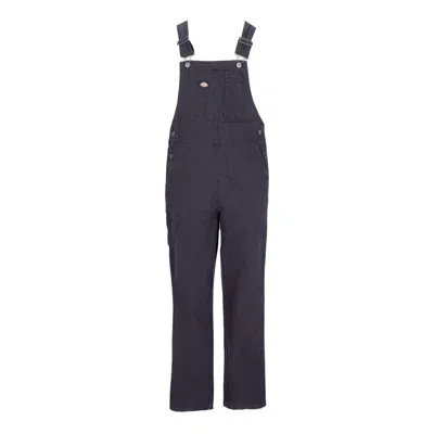 DICKIES WOMEN'S DUCK CANVAS BIB STONE WASH BLACK OVERALLS