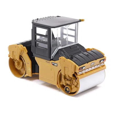 DIECAST MASTERS 1-64 SCALE DIECAST MODEL VIBRATORY ROLLER FOR CAT CATERPILLAR CB-13 TANDEM - YELLOW & BLACK