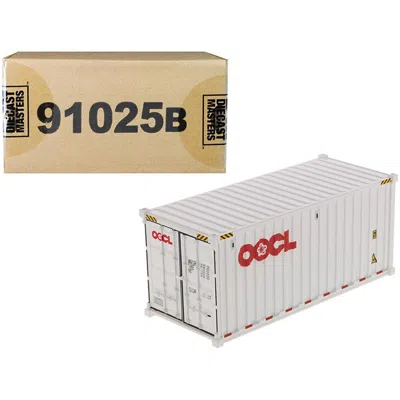DIECAST MASTERS 20 FT. DRY GOODS SEA CONTAINER OOCL WHITE TRANSPORT SERIES 1 BY 50 MODEL